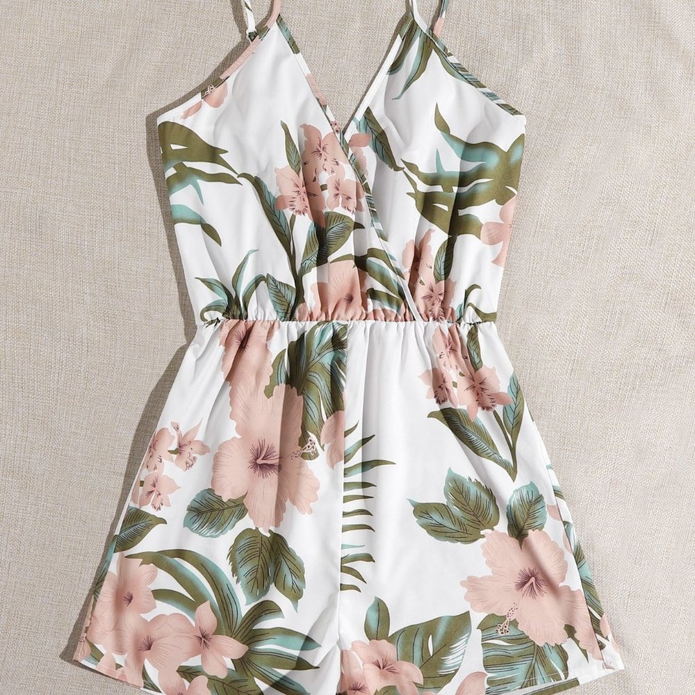 New Surplice Neck Floral Cami Romper - Picture 5 of 5